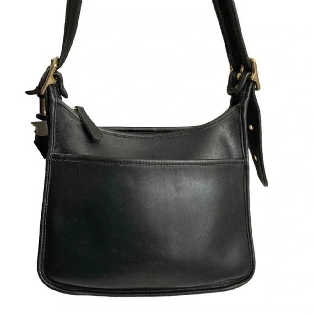 Coach black leather legacy zip bag 9966